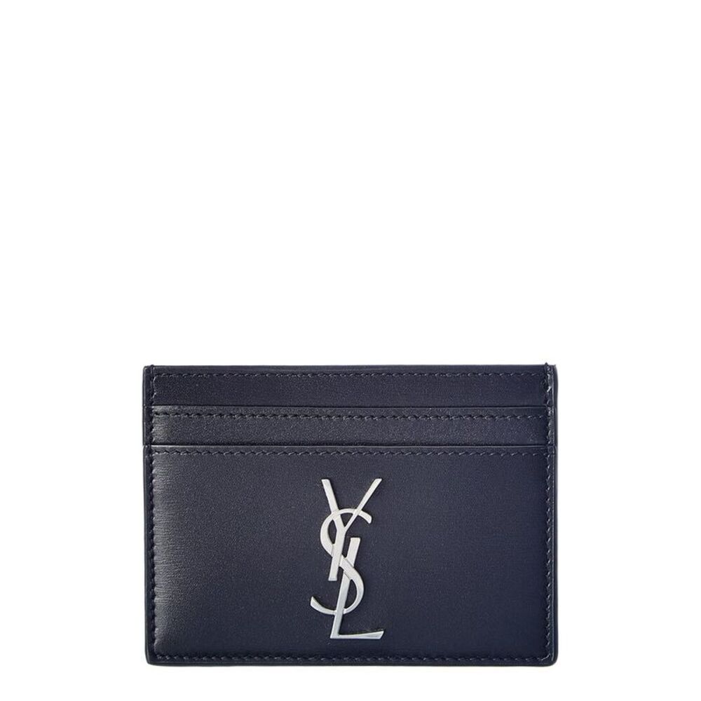 Saint Laurent Monogram Leather Card Case, Black